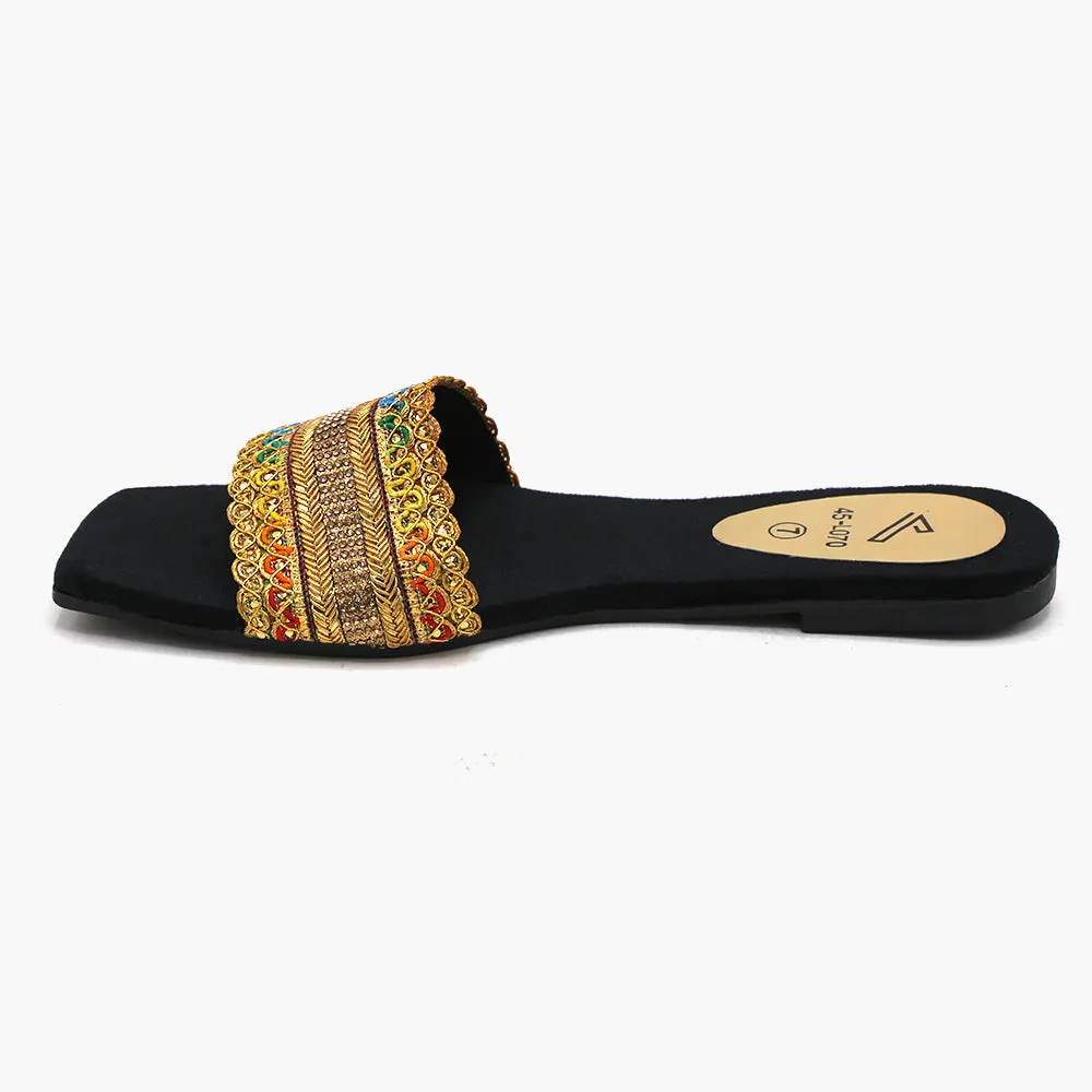 Valuable Open-Toe Slipper - Black