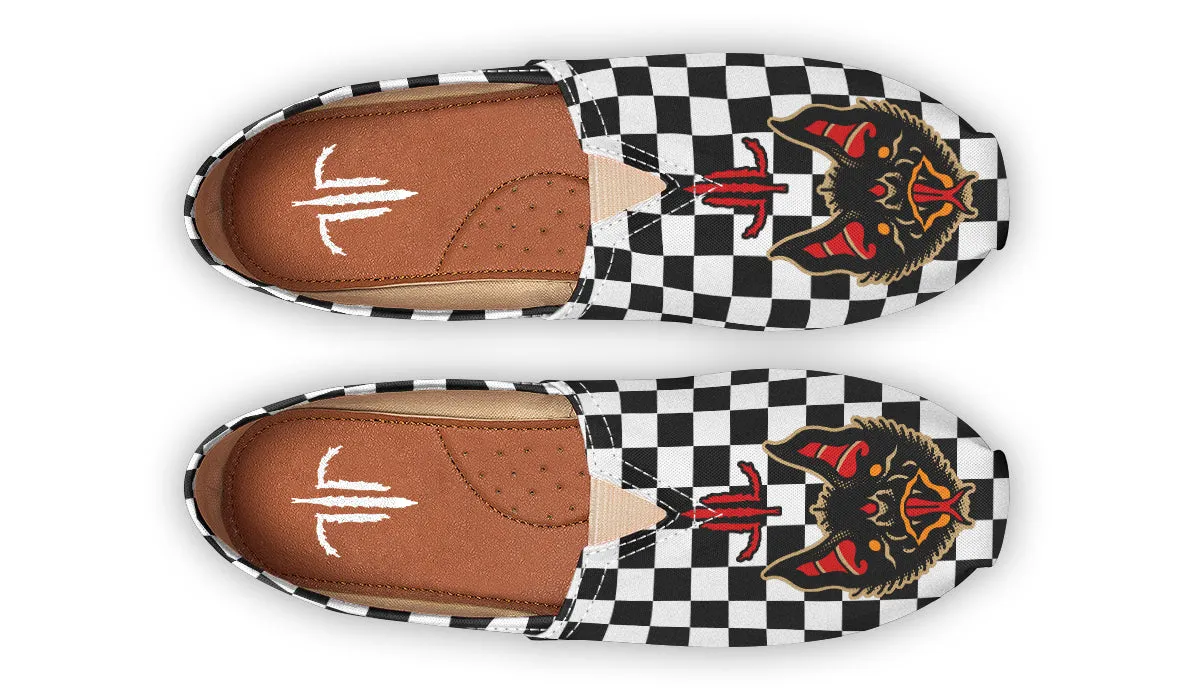 Vampire Bat Checkered Casual Shoes