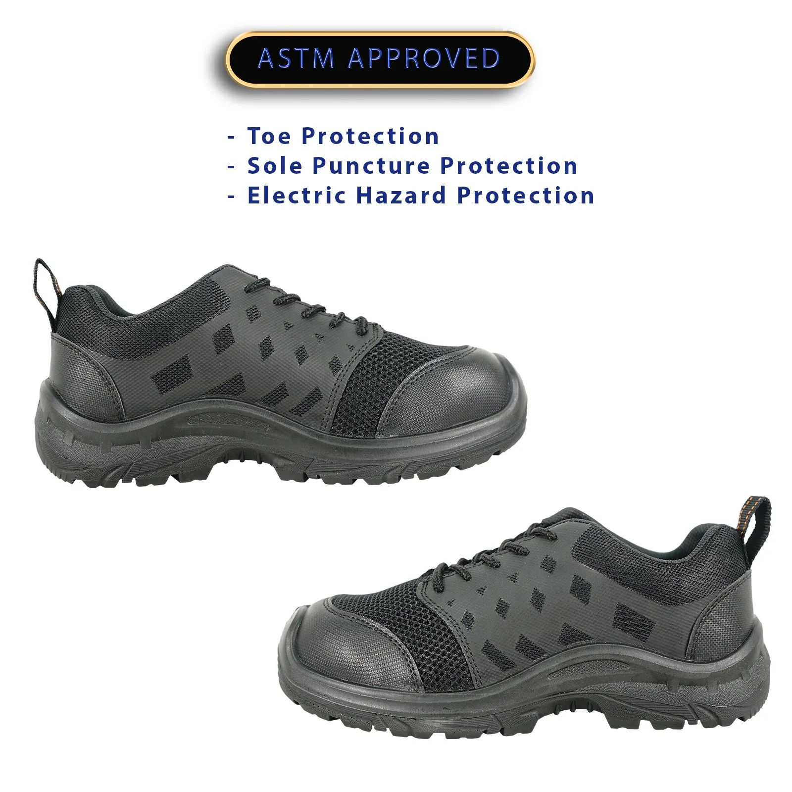 VANGELO Men Work Safety Shoe HELMUT-2 CSA Certified Steel Toe Protection Black