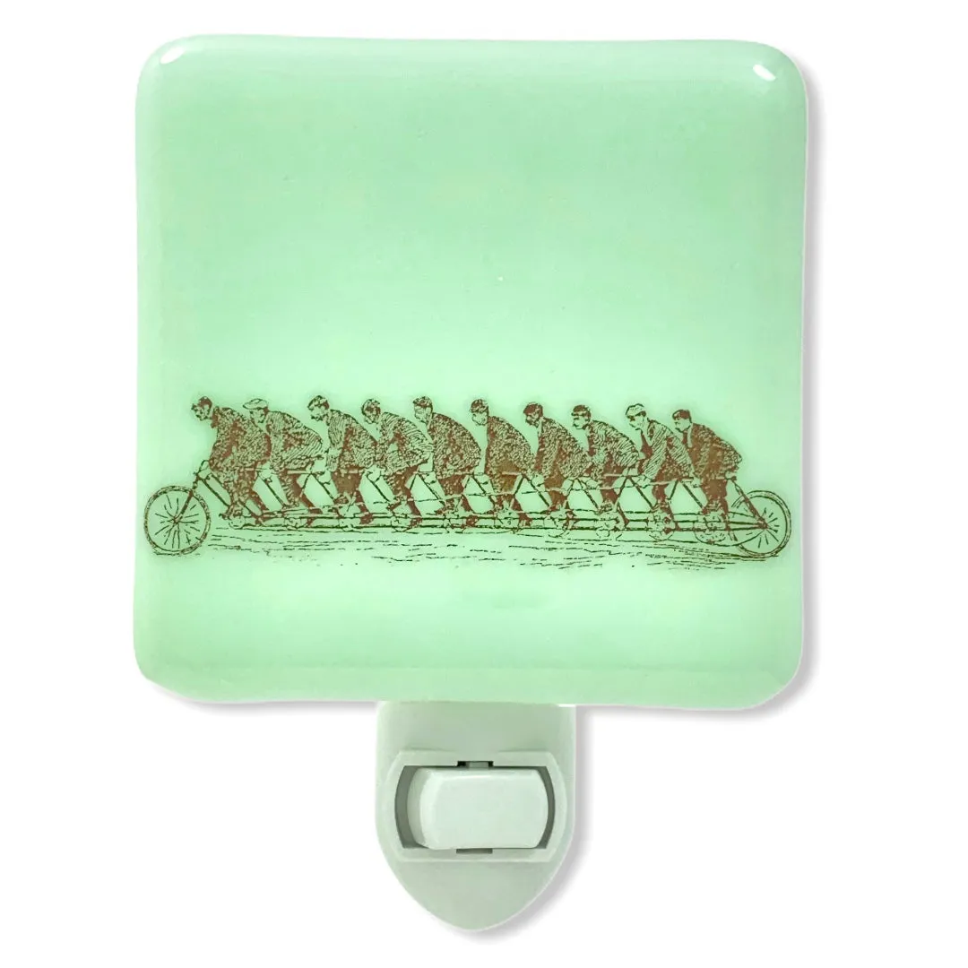 Victorian Bicycle Sketch Ten Riders Night Light