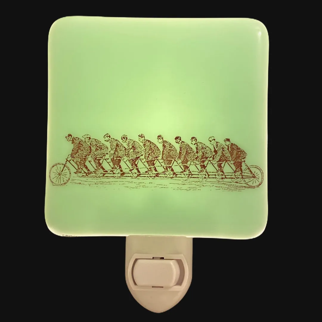 Victorian Bicycle Sketch Ten Riders Night Light