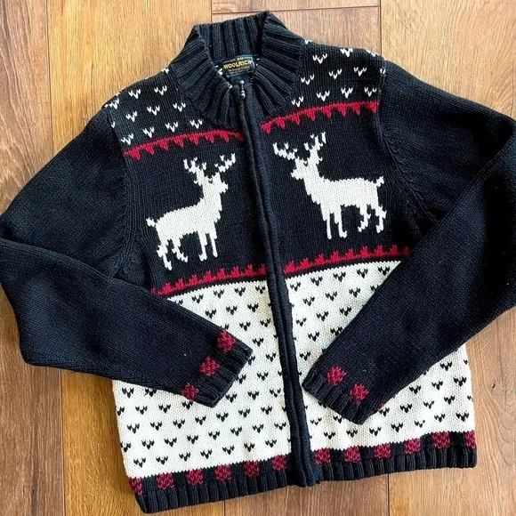 Vintage Woolrich Ramie/Cotton Zipper Front Cardigan / Large