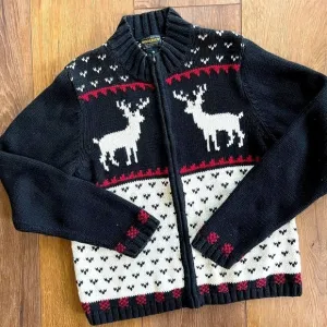Vintage Woolrich Ramie/Cotton Zipper Front Cardigan / Large