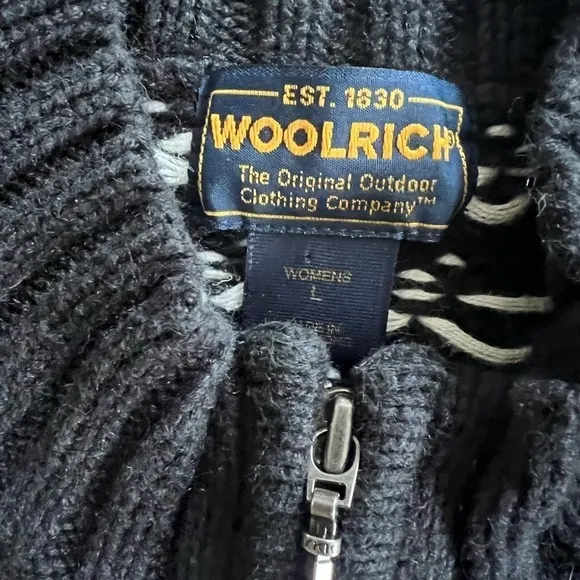 Vintage Woolrich Ramie/Cotton Zipper Front Cardigan / Large