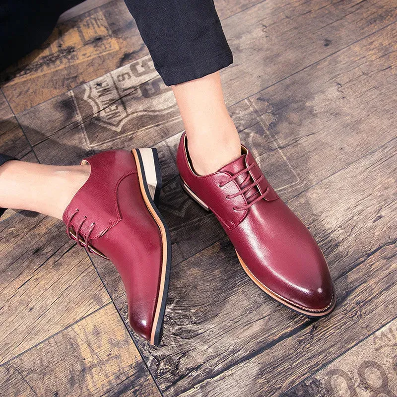 VividStep Rote Leder Casual Schuhe