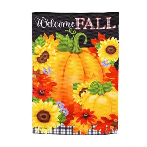 Welcome Fall Garden Textured Suede Flag,14es9998