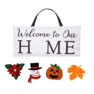Welcome to Our Home Interchangeable Icon Door Déco