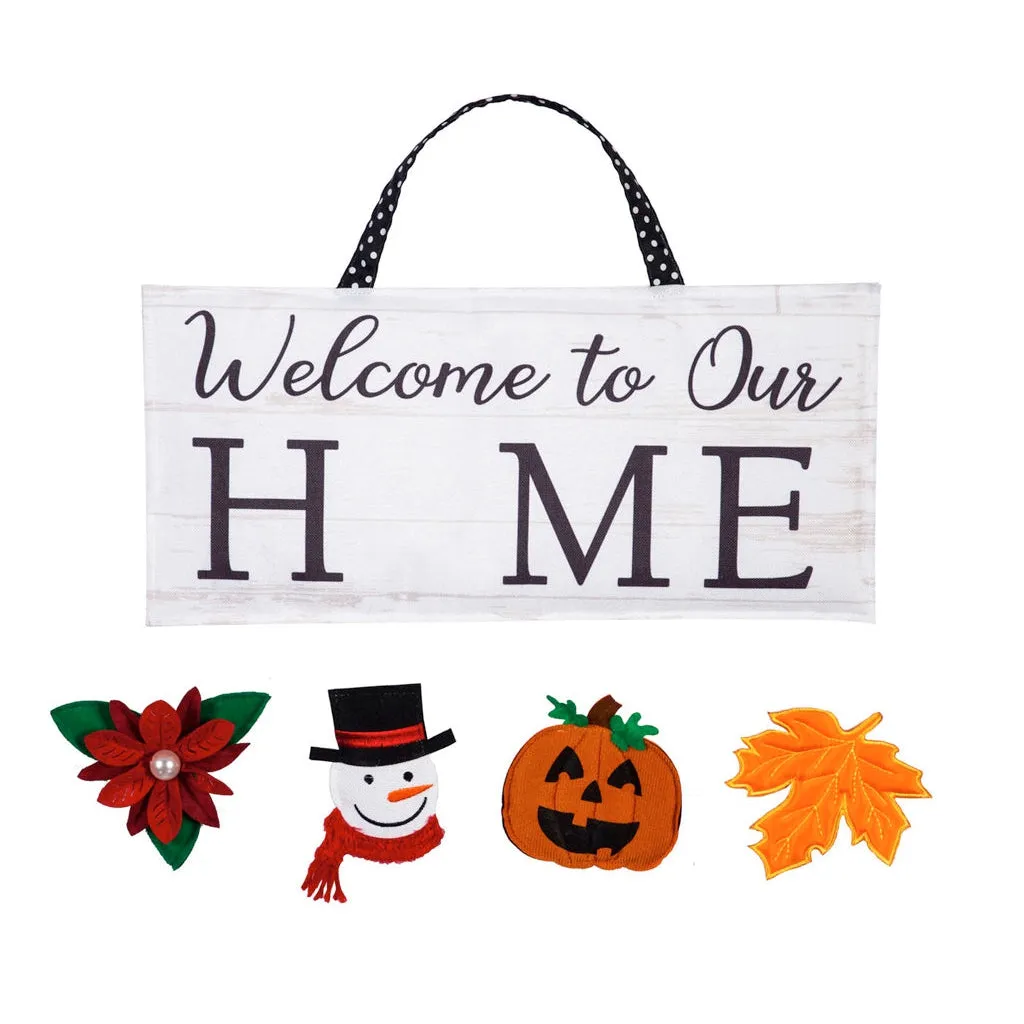 Welcome to Our Home Interchangeable Icon Door Déco