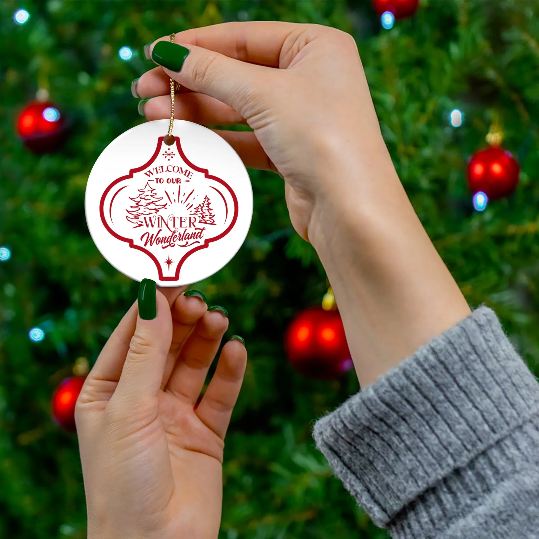 Welcome To Our Winter Ceramic Disc Ornament     Item #8040293