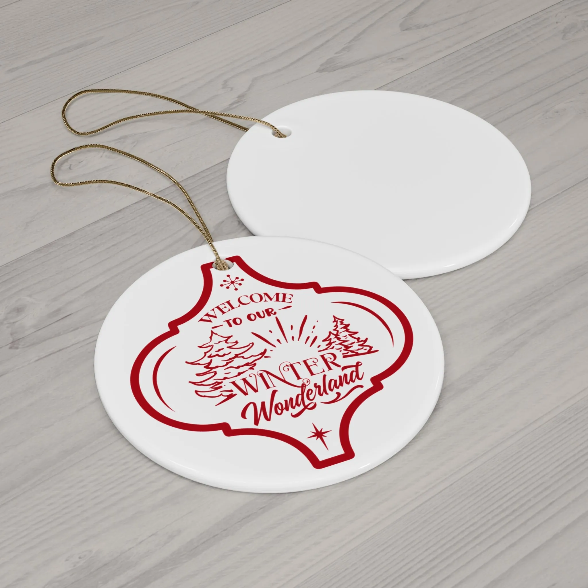 Welcome To Our Winter Ceramic Disc Ornament     Item #8040293