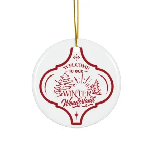 Welcome To Our Winter Ceramic Disc Ornament     Item #8040293
