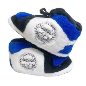White Blue Winter Slippers – Cozy & Stylish Indoor Comfort