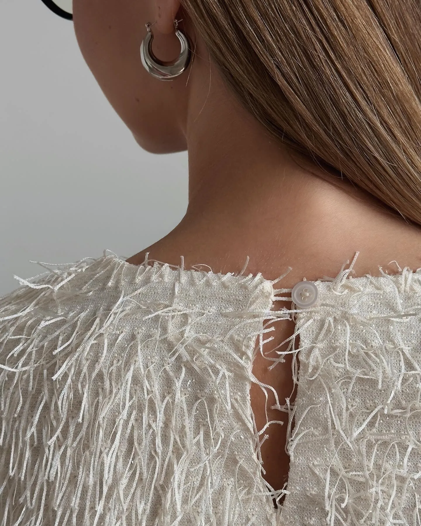White Fringed Mini Dress