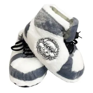 White Gray Winter Slippers