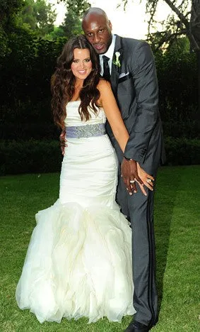 White Purple Khloe Kardashian Mermaid Strapless Sequins Wedding Dress Celebrity Bridal Dress For Sale Online