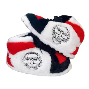 White Red Winter Slippers – Cozy & Stylish Indoor Comfort