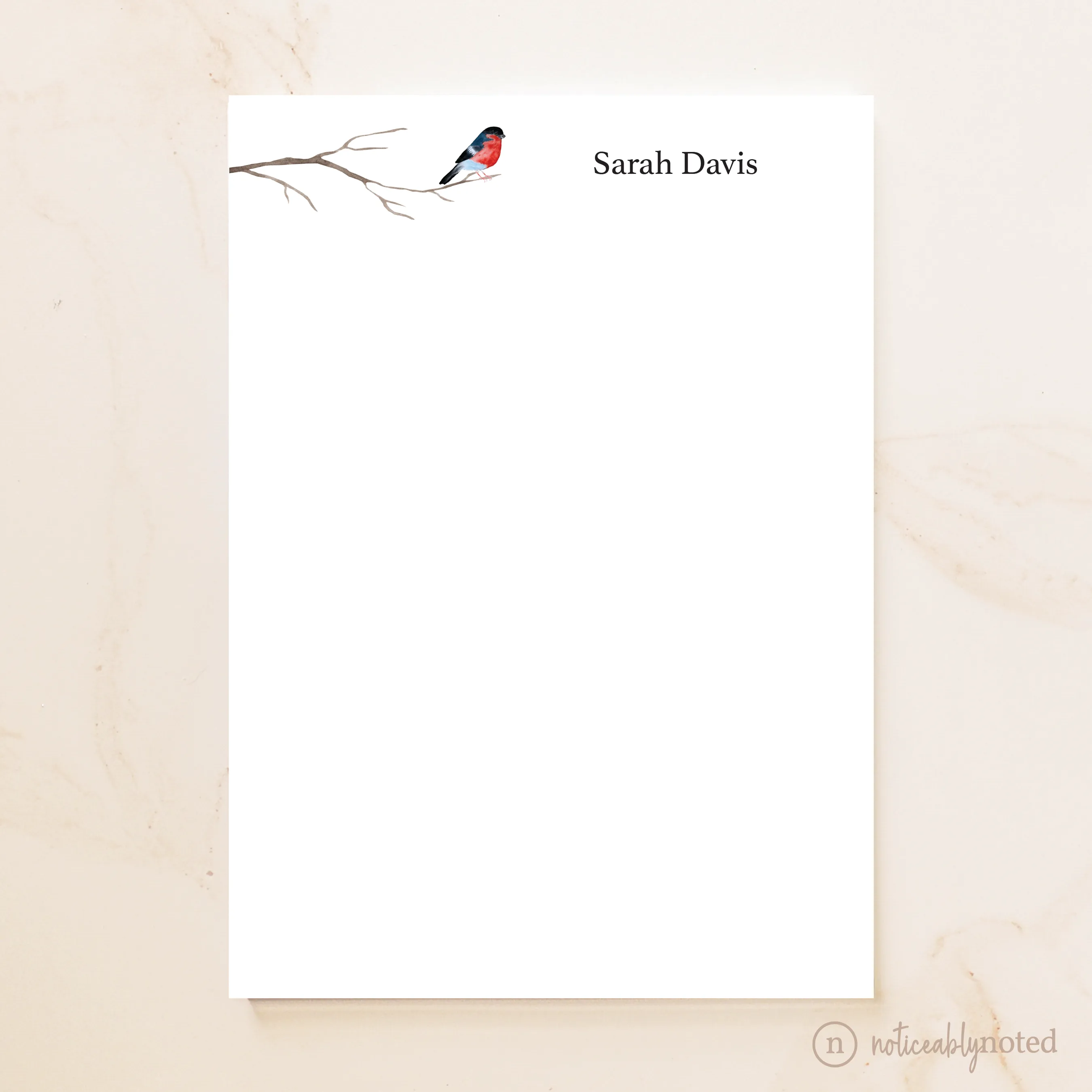 Winter Bird Personalized Notepad