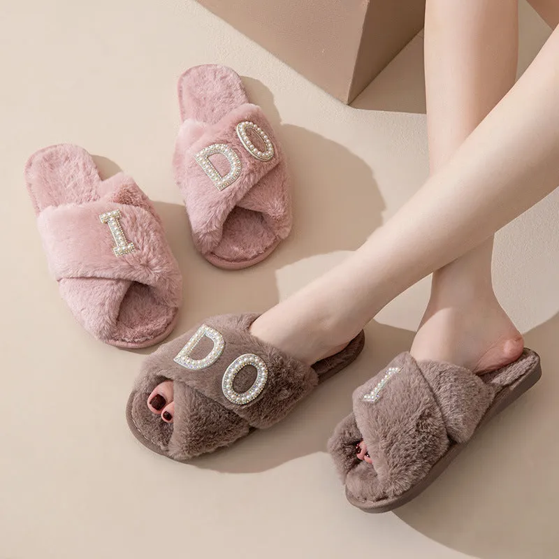 Winter Fluffy Slippers Women -I do- Fur Slippers