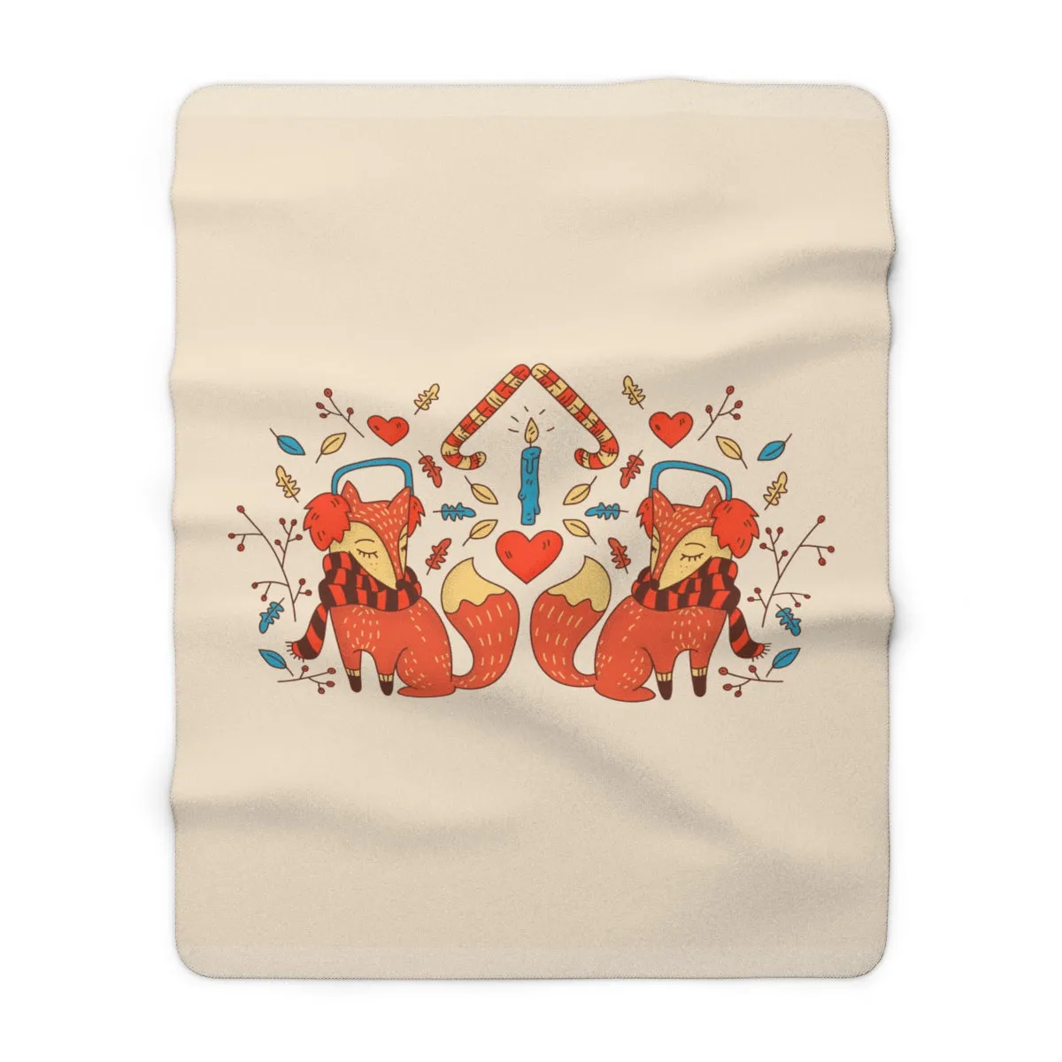 WINTER FOXES <br>sherpa fleece <br>blanket