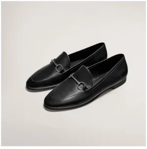 Withered 2020 summer england office lady simple Genuine leather slip-on loafers women shoes woman women shoes women flat shoes