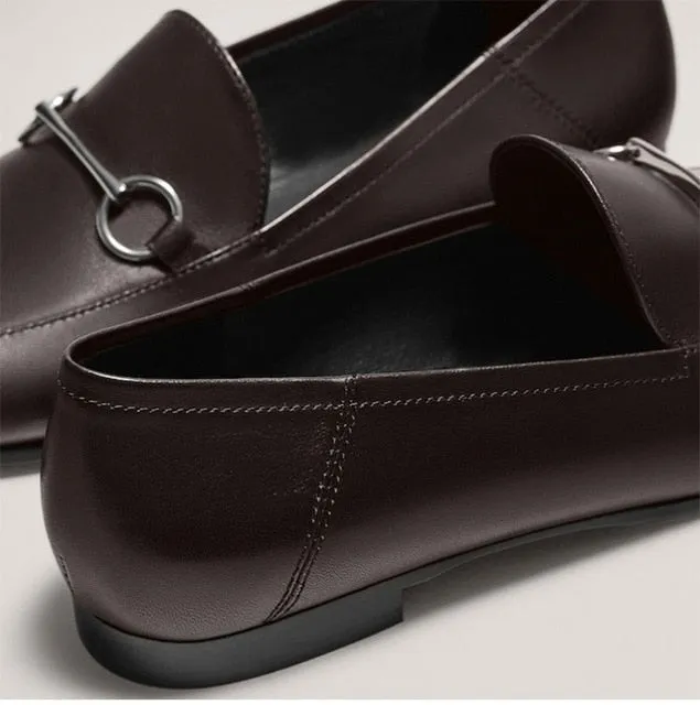 Withered 2020 summer england office lady simple Genuine leather slip-on loafers women shoes woman women shoes women flat shoes