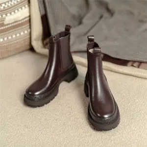 Women Genuine Leather Chelsea Boots