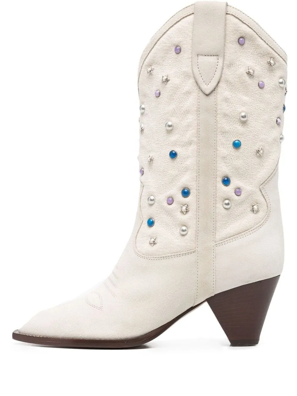 Women Low-Heels Pointed Toe Rivet Ankle Boots