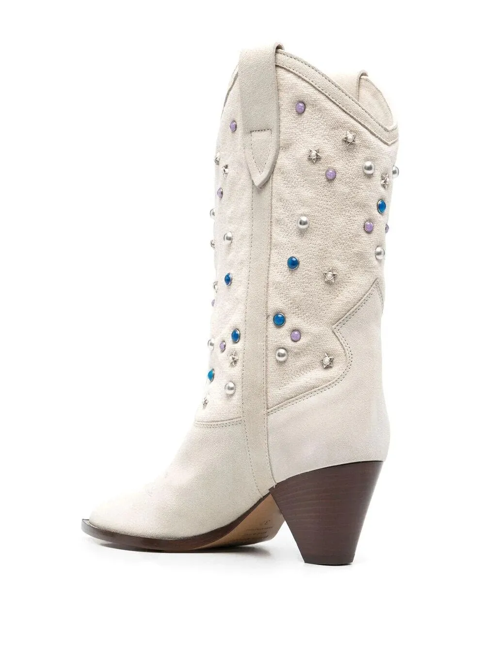 Women Low-Heels Pointed Toe Rivet Ankle Boots