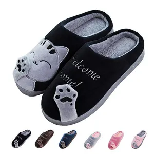 Women's & Men's Comfort Memory Foam Slippers（Black）