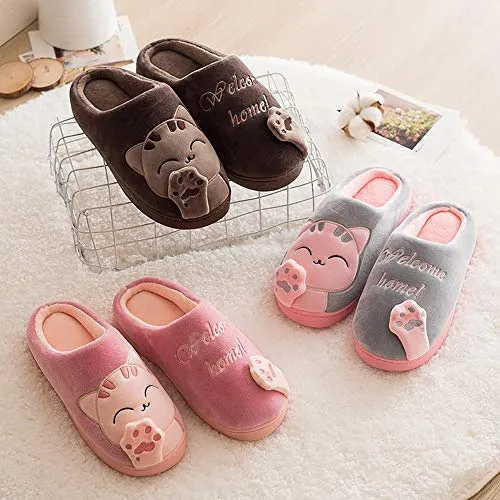Women's & Men's Comfort Memory Foam Slippers（Brown）