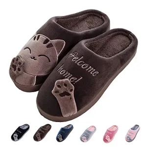 Women's & Men's Comfort Memory Foam Slippers（Brown）
