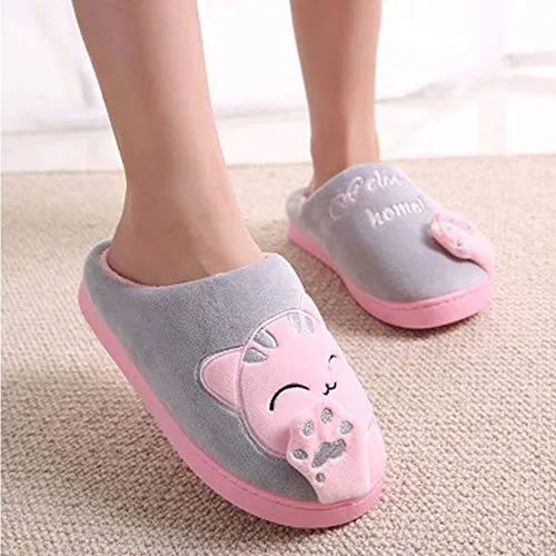 Women's & Men's Comfort Memory Foam Slippers（Pink Cat）
