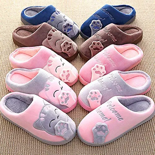 Women's & Men's Comfort Memory Foam Slippers（Pink Cat）