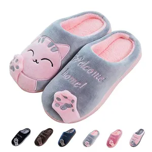 Women's & Men's Comfort Memory Foam Slippers（Pink Cat）