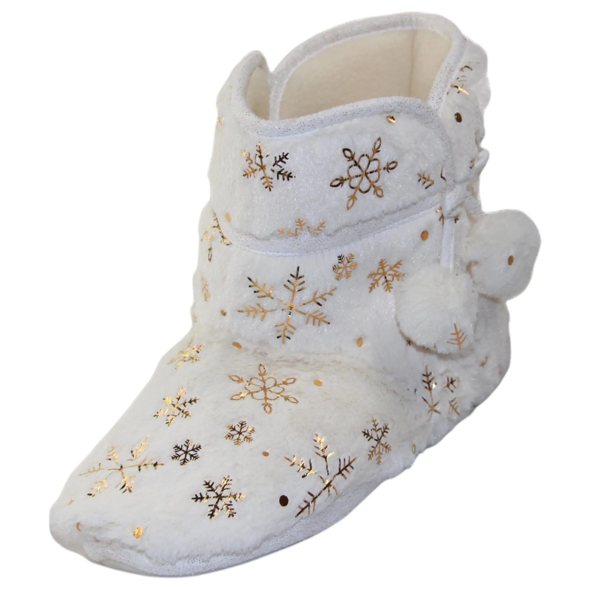 Womens Bellissimo Snow Boots White Slippers Winter Shoes