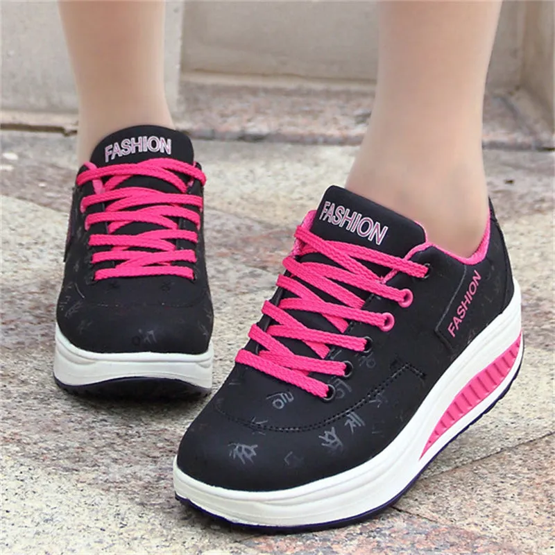 Women's Comfort Thick Outsole Rocker Shoes