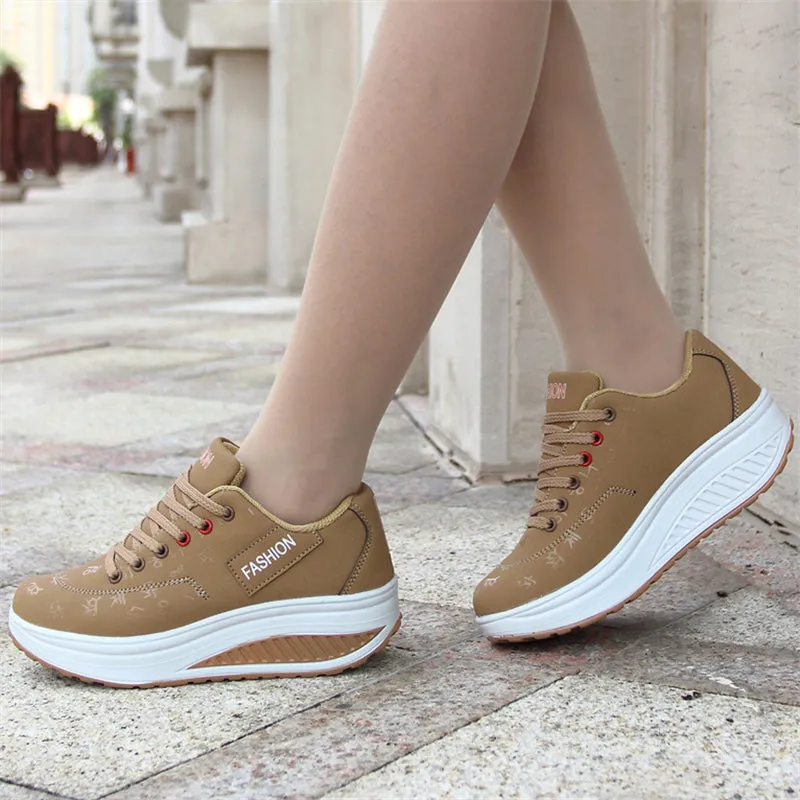 Women's Comfort Thick Outsole Rocker Shoes