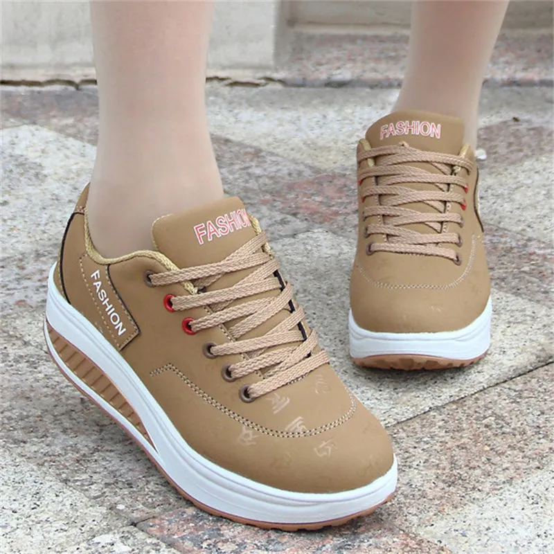 Women's Comfort Thick Outsole Rocker Shoes