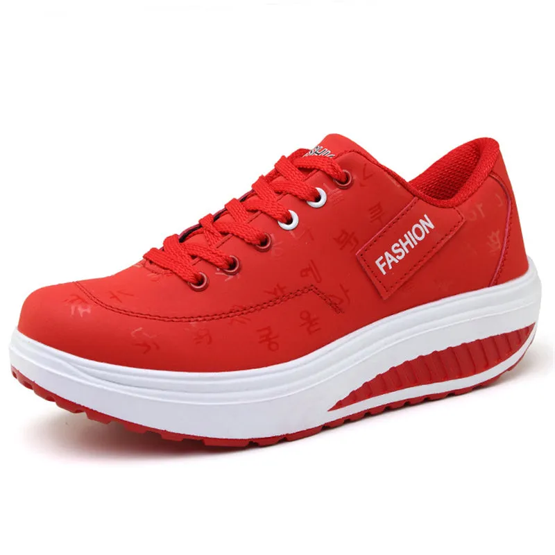 Women's Comfort Thick Outsole Rocker Shoes