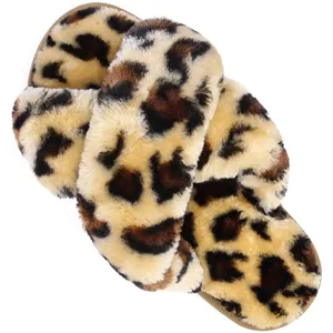 Women's Fuzzy Slippers（Brown Leopard）