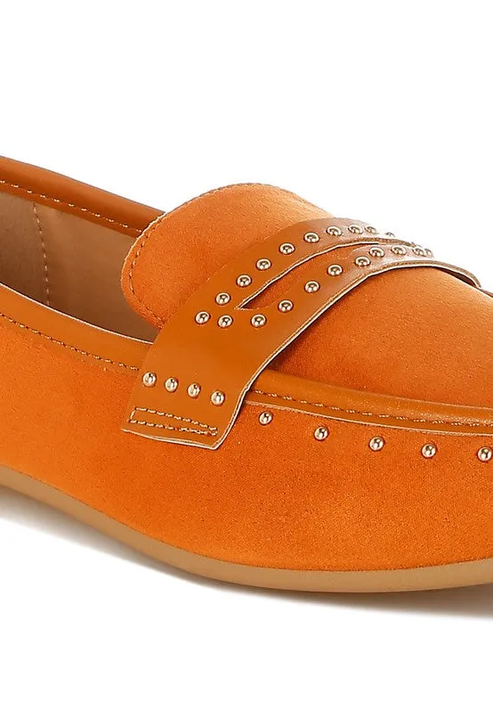 Women's Lumina Microfiber Penny Strap Studded Loafers