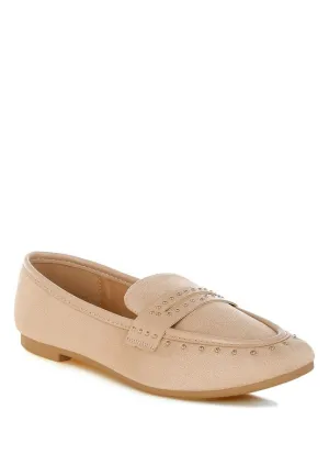 Women's Lumina Microfiber Penny Strap Studded Loafers