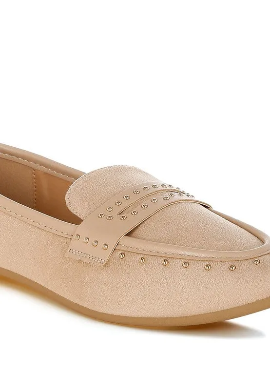 Women's Lumina Microfiber Penny Strap Studded Loafers