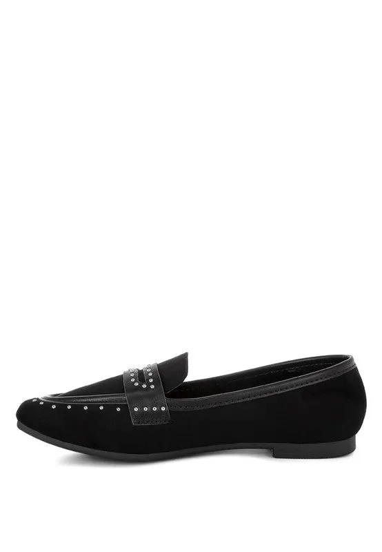 Women's Lumina Microfiber Penny Strap Studded Loafers