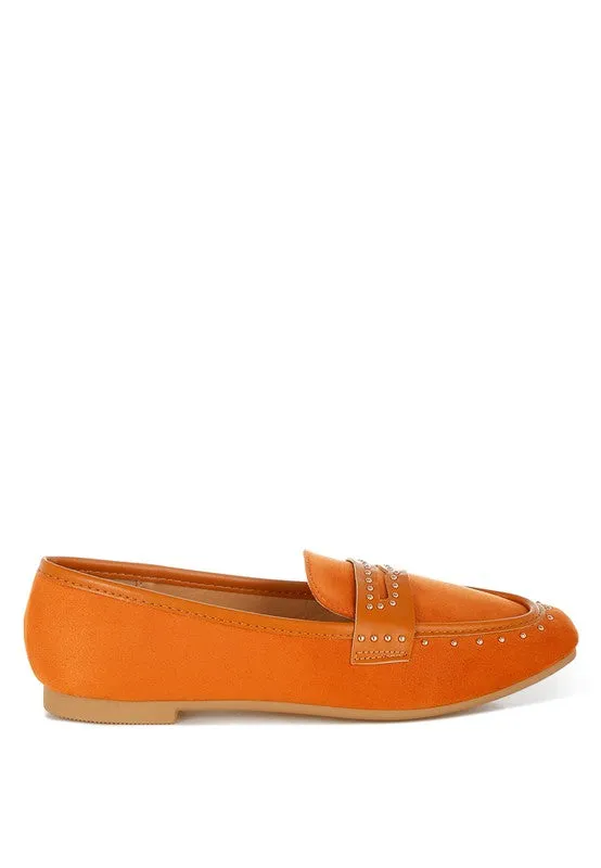 Women's Lumina Microfiber Penny Strap Studded Loafers