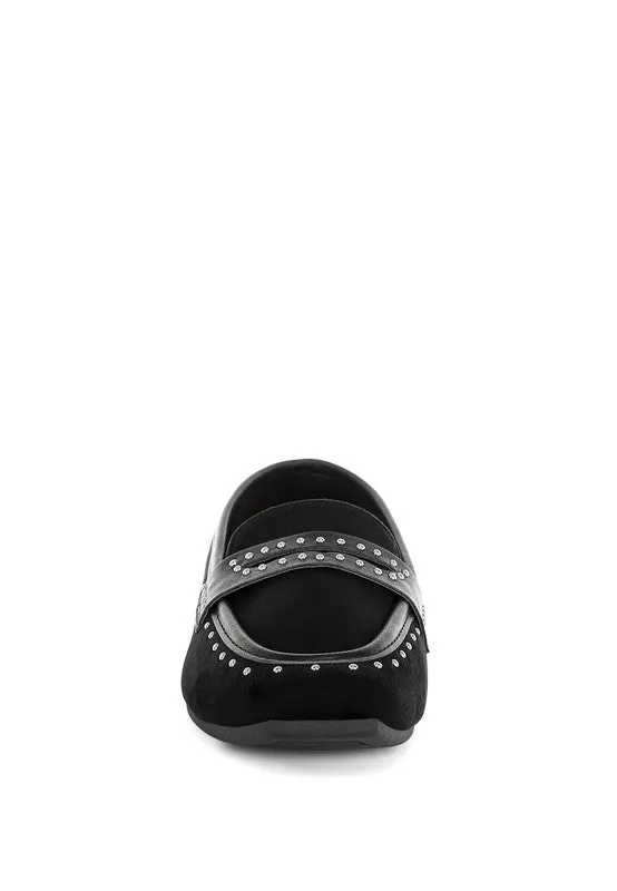 Women's Lumina Microfiber Penny Strap Studded Loafers