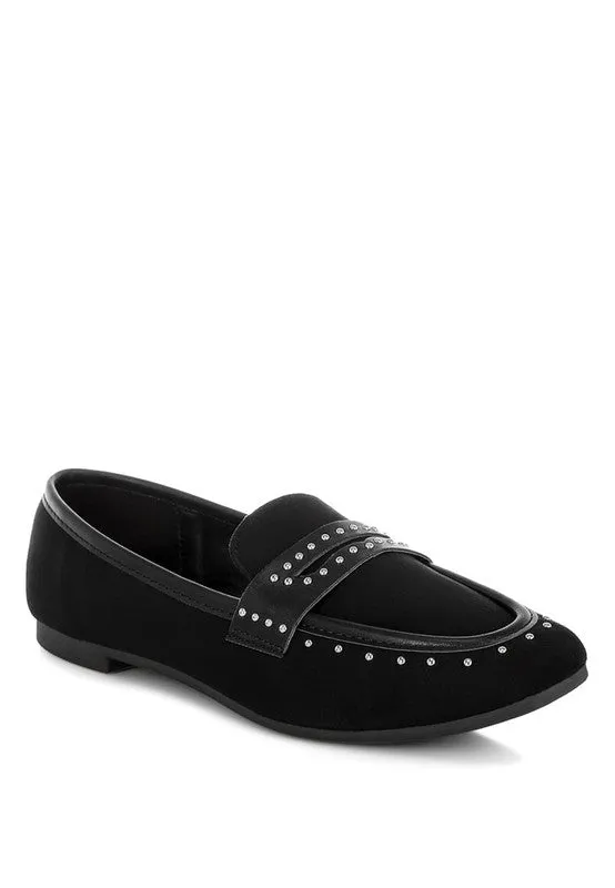 Women's Lumina Microfiber Penny Strap Studded Loafers