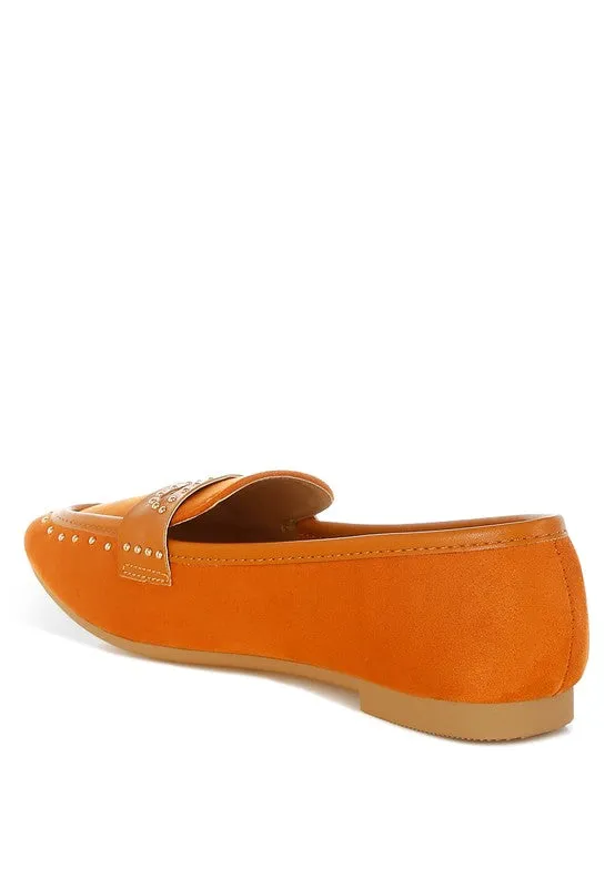 Women's Lumina Microfiber Penny Strap Studded Loafers