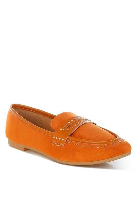 Women's Lumina Microfiber Penny Strap Studded Loafers