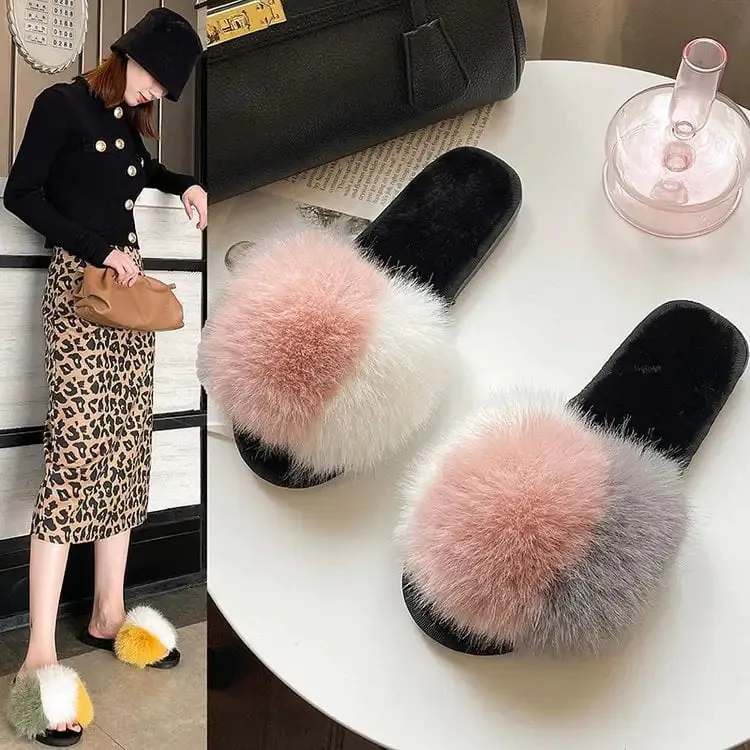 Women's Plush Winter Indoor Slippers - Fluffy & Soft